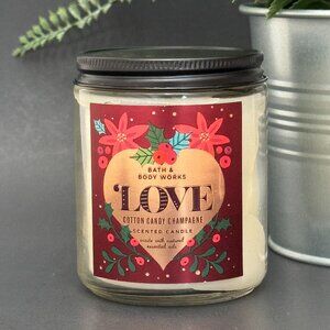 BBW Love Cotton Candy Champagne Bath & Body Works Mason Jar Single Wick Candle